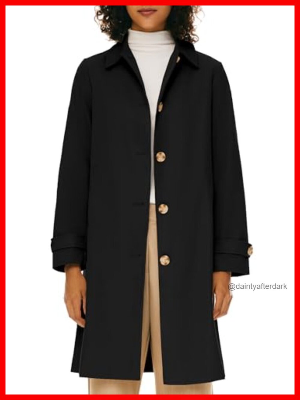Women's Single Breasted Trench Coat Mid-Long Lapel